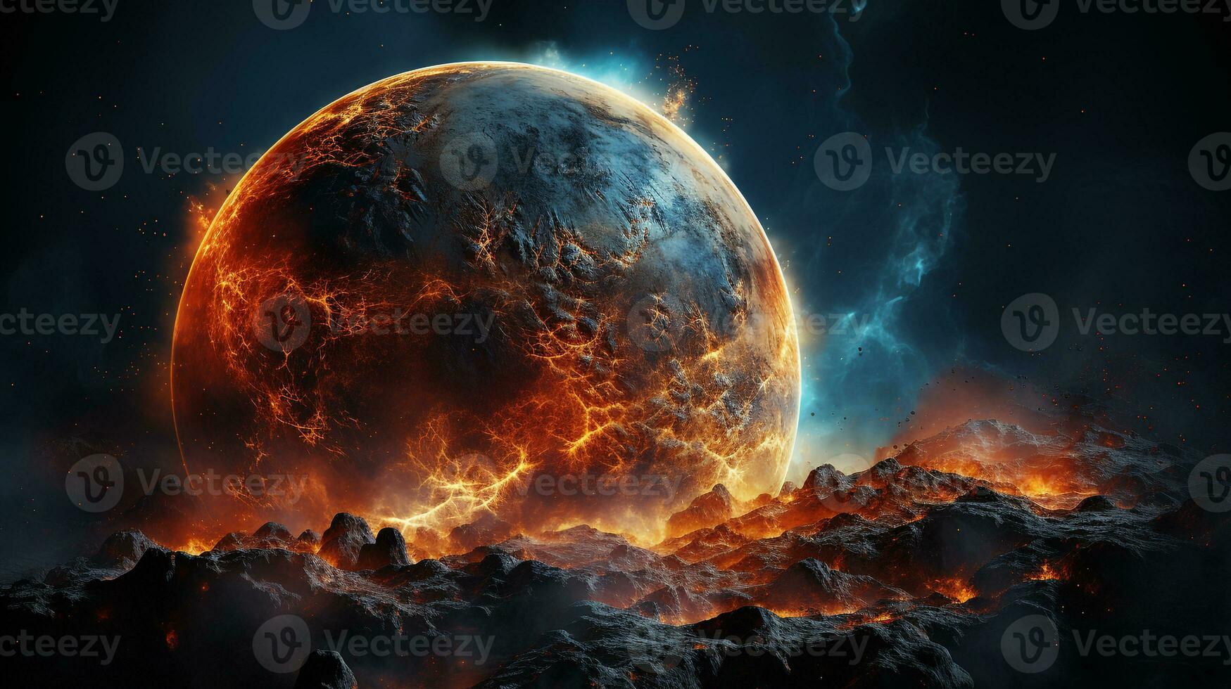AI generated background planet mercury photo