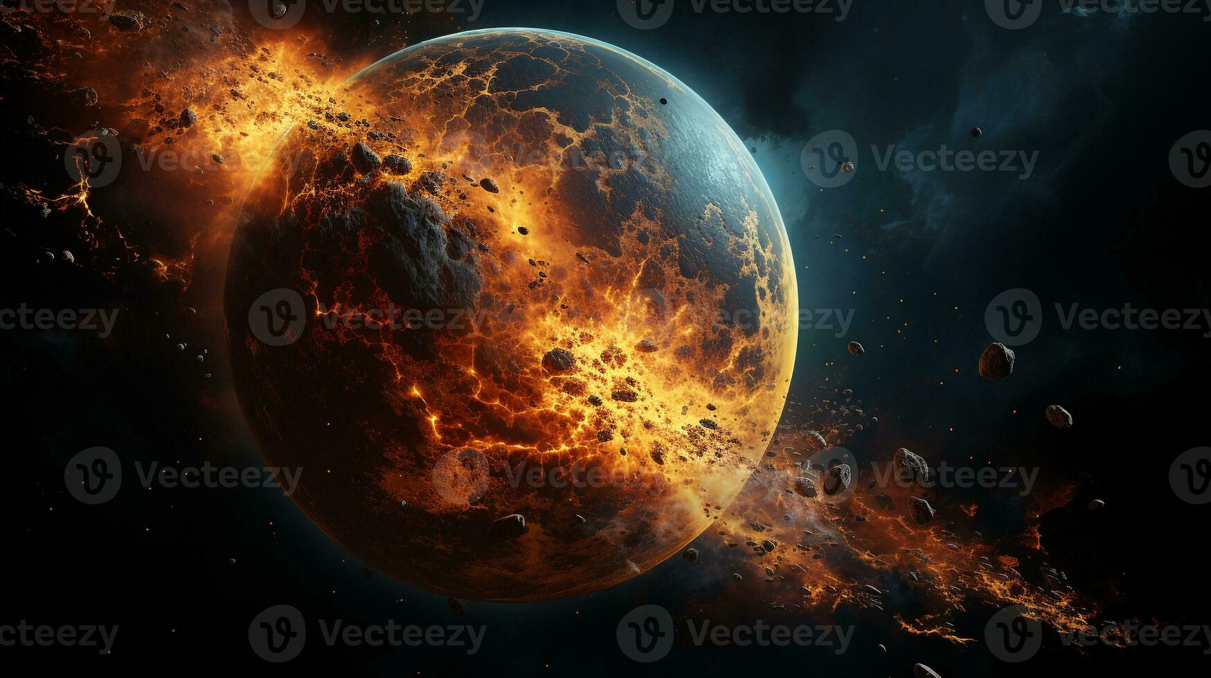 AI generated background planet mercury photo