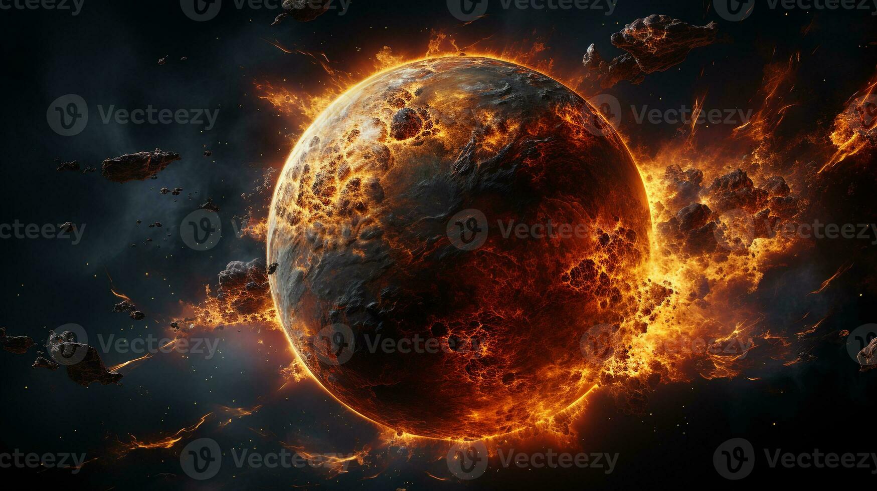 AI generated background planet mercury photo