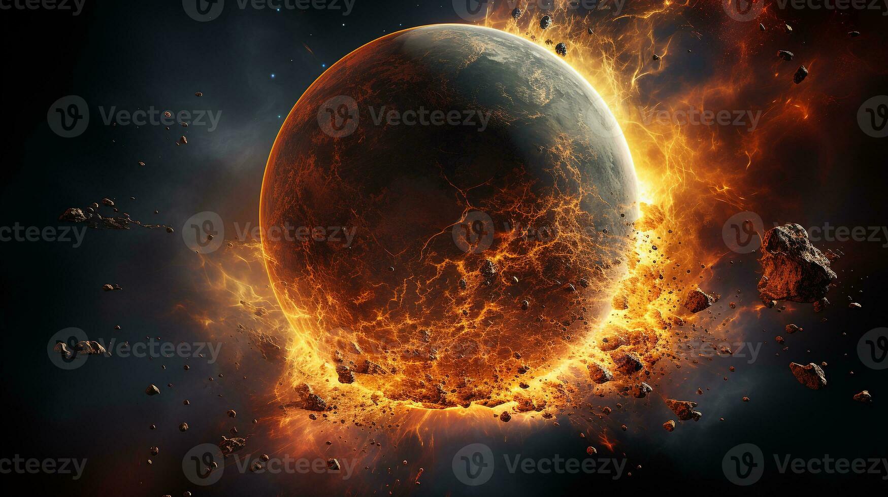 AI generated background planet mercury photo