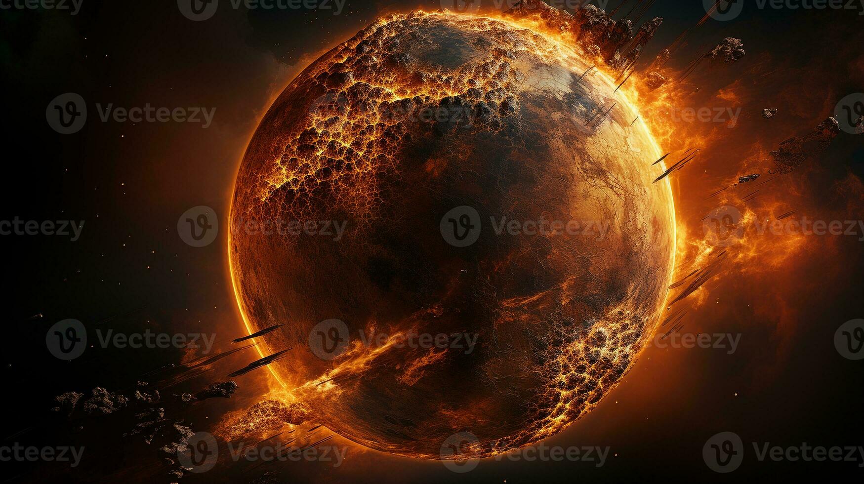 AI generated background planet mercury photo