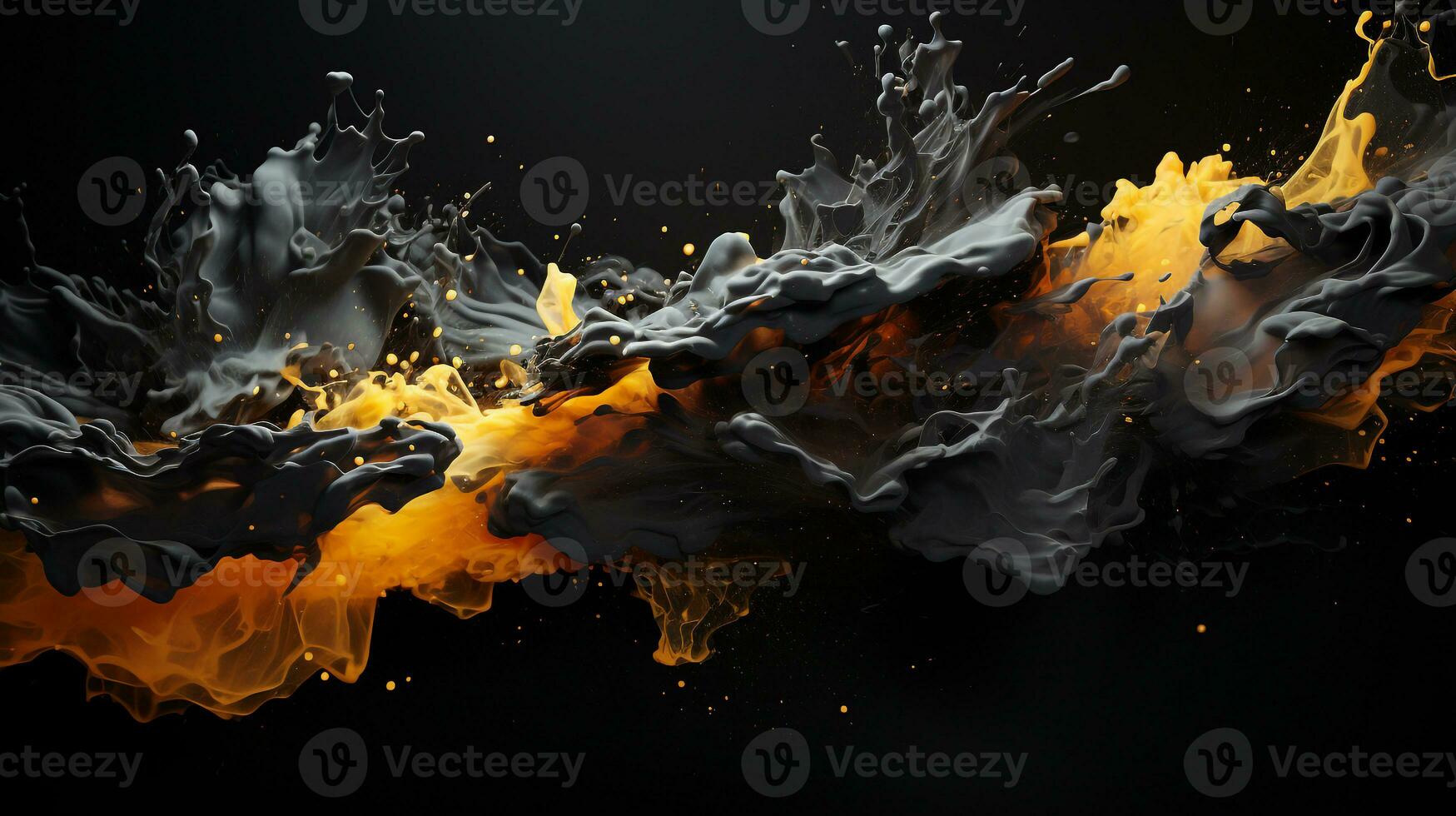 AI generated black paint splash background photo