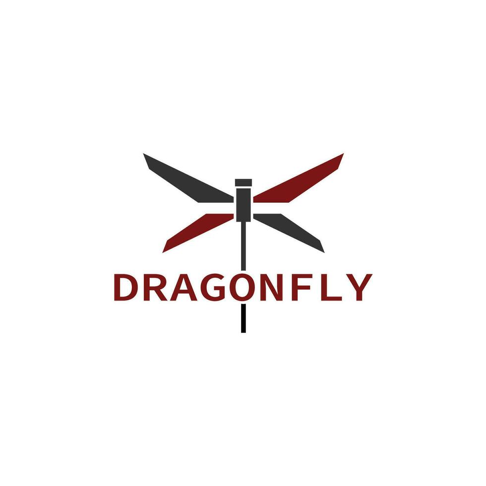 dragonfly logo animal design symbol icon vector