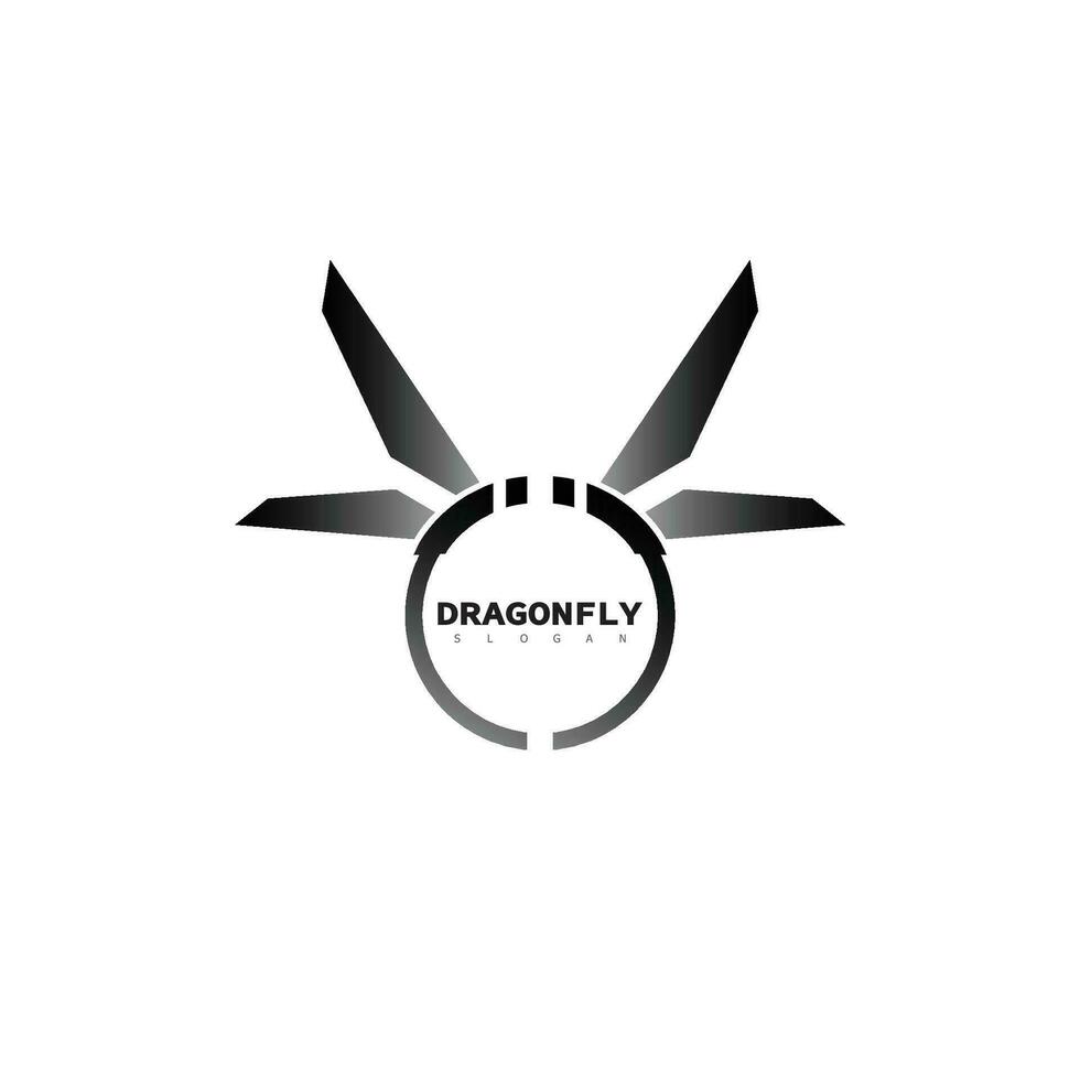 dragonfly logo animal design symbol icon vector
