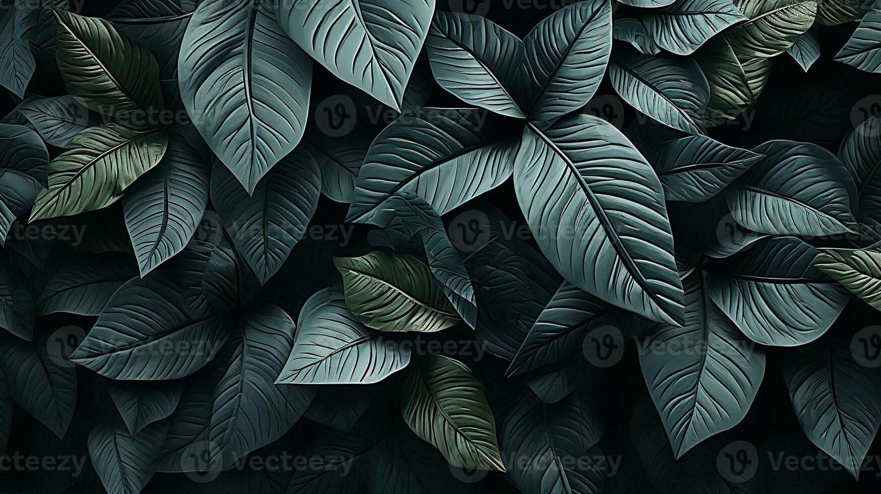 AI generated A bunch of green leaves on a black background, This stunning closeup photo of a bunch of green leaves on a black background is a perfect example of the beauty of nature.