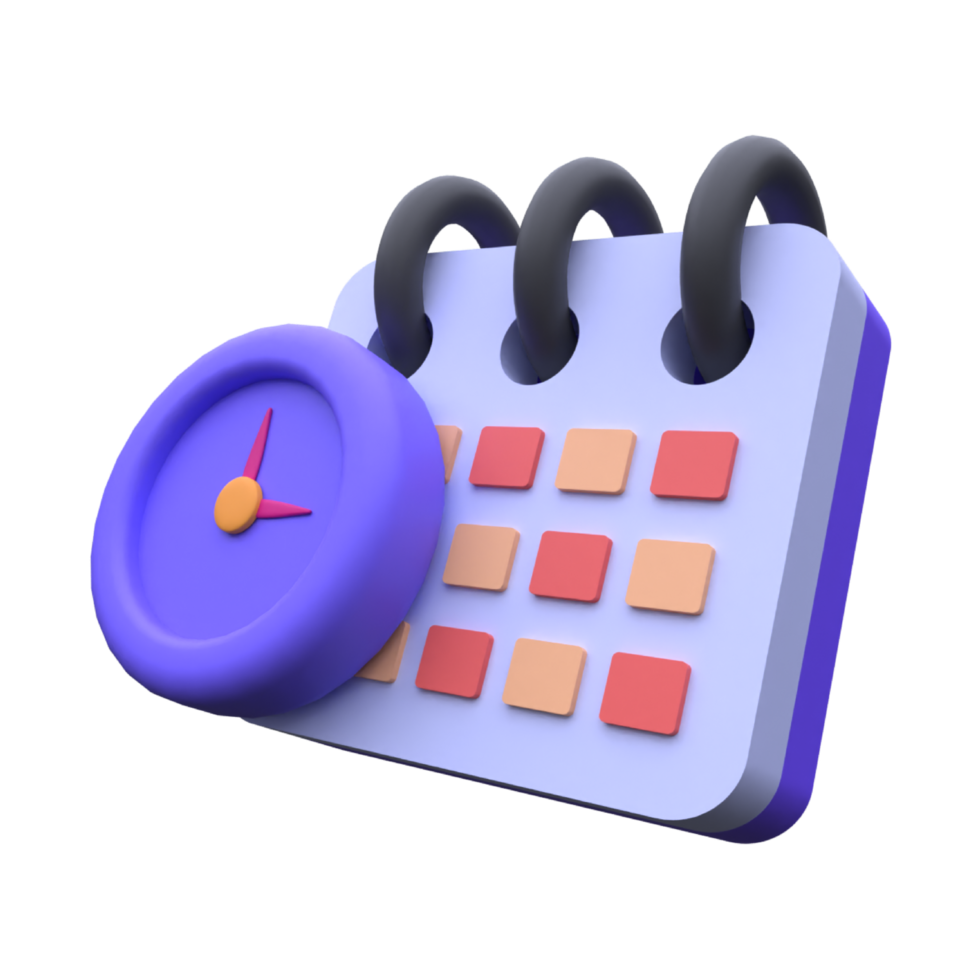 unique 3d rendering deadline clock icon simple.Realistic vector illustration png