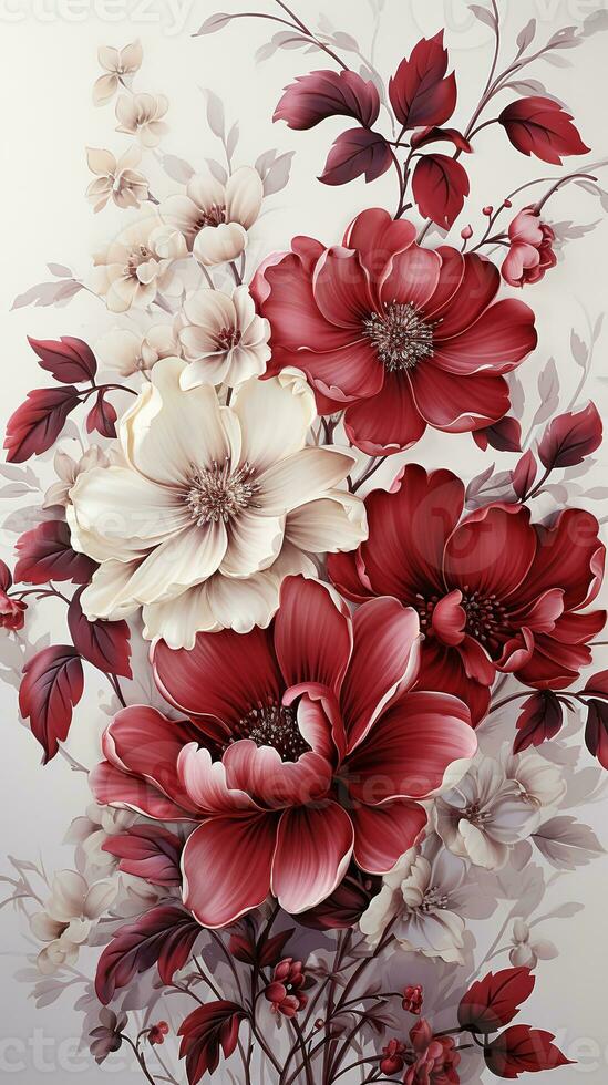 AI generated A bouquet of red roses is arranged in a vase in a way that showcases the delicate petals and vibrant colors of each flower. The roses are tightly clustered together photo