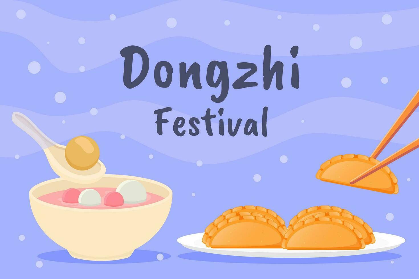 flat dongzhi festival background illustration design vector