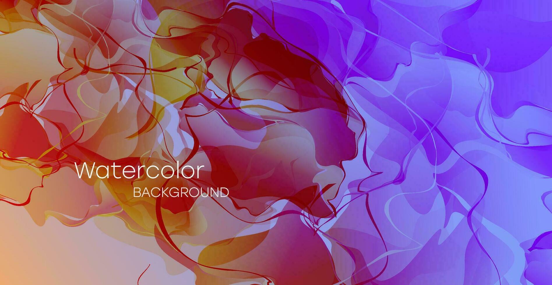 Colorful watercolor background for poster, brochure, card or flyer. vector