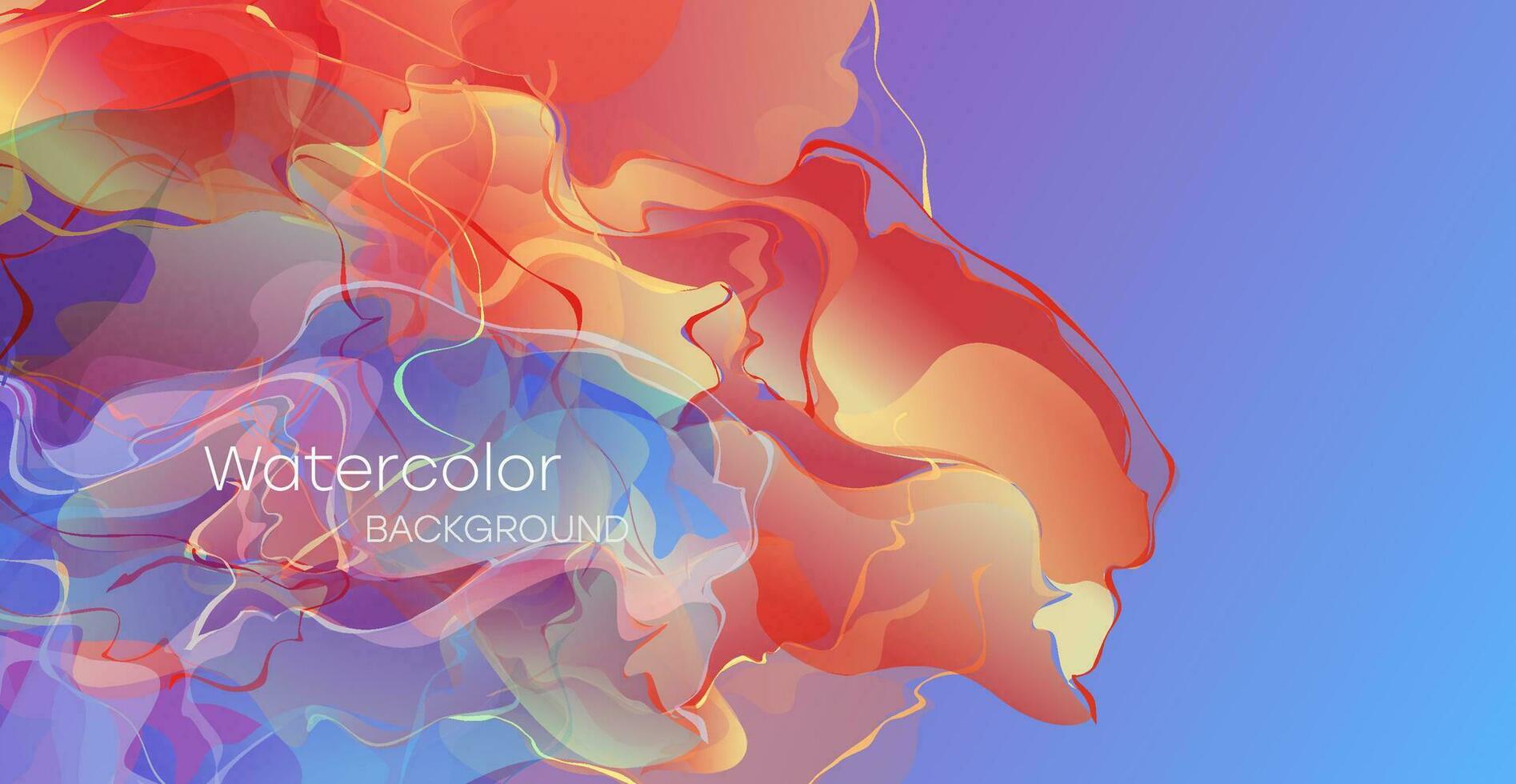 Colorful watercolor background for poster, brochure, card or flyer. vector