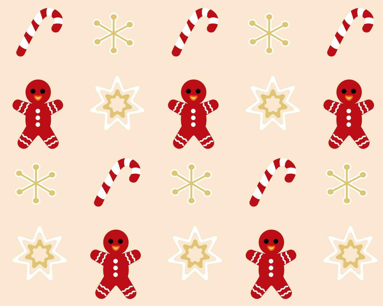 Merry Christmas, Christmas seamless pattern. Beautiful New Year decoration with Christmas characters. Panoramic banner. Vector illustration.