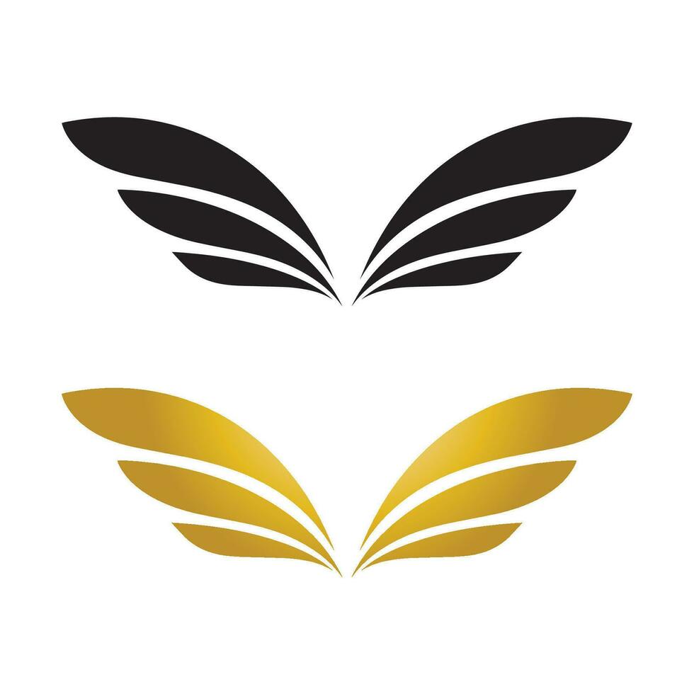 Wings gold and black bird  logo vector illustration template