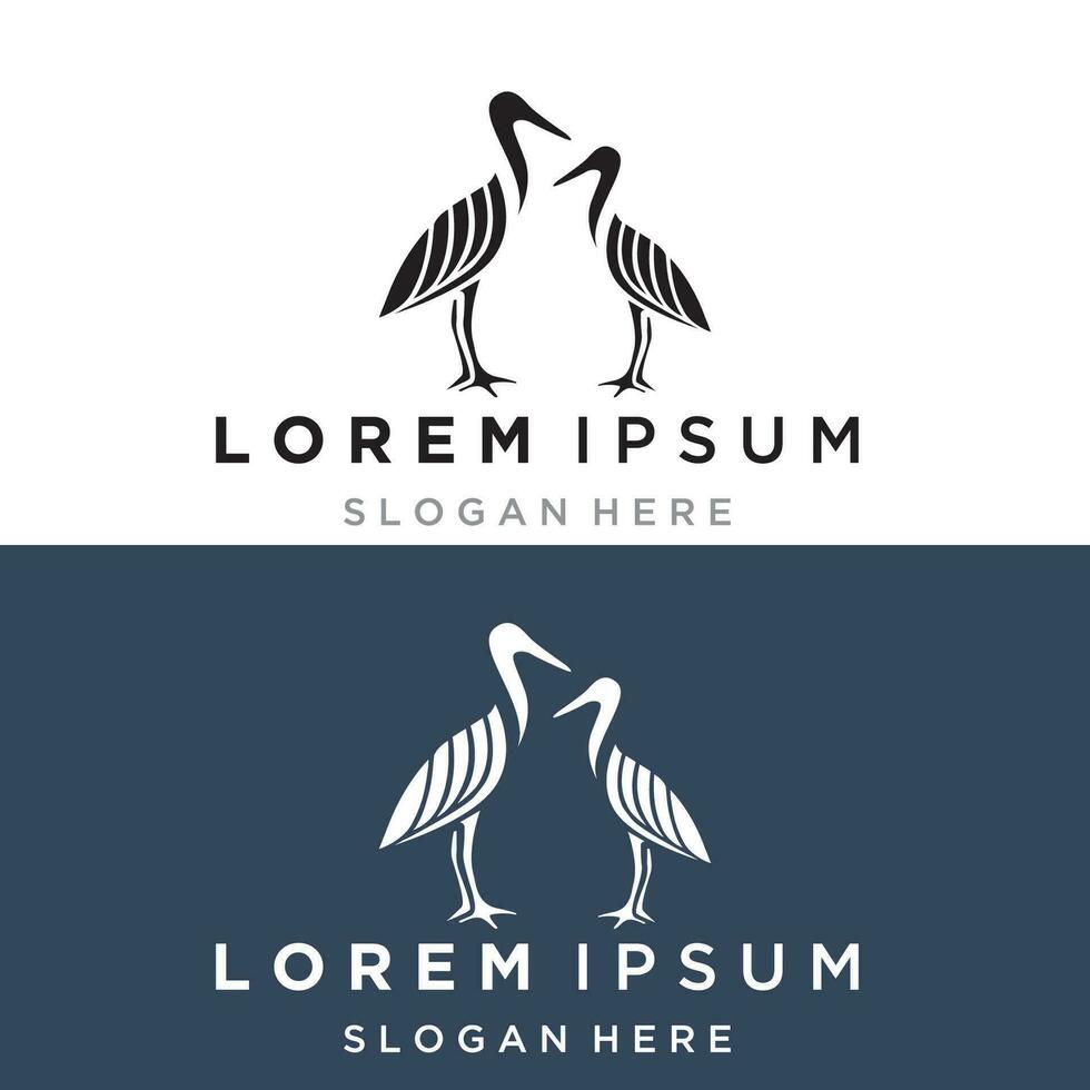 Swan logo icon vector illustration  design template.elegant Flying swan bird logo