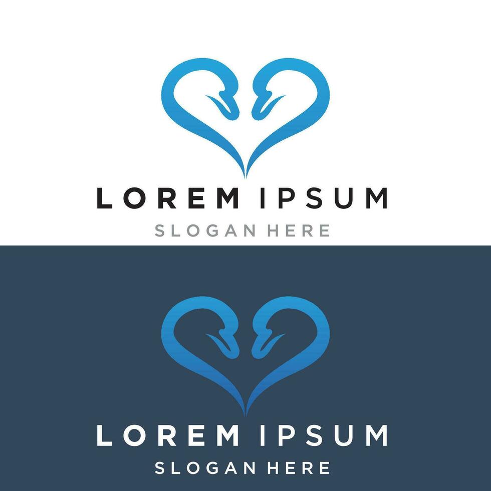 Swan logo icon vector illustration  design template.elegant Flying swan bird logo
