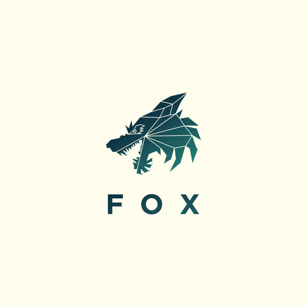 Wolf logo design with geometri concept vector