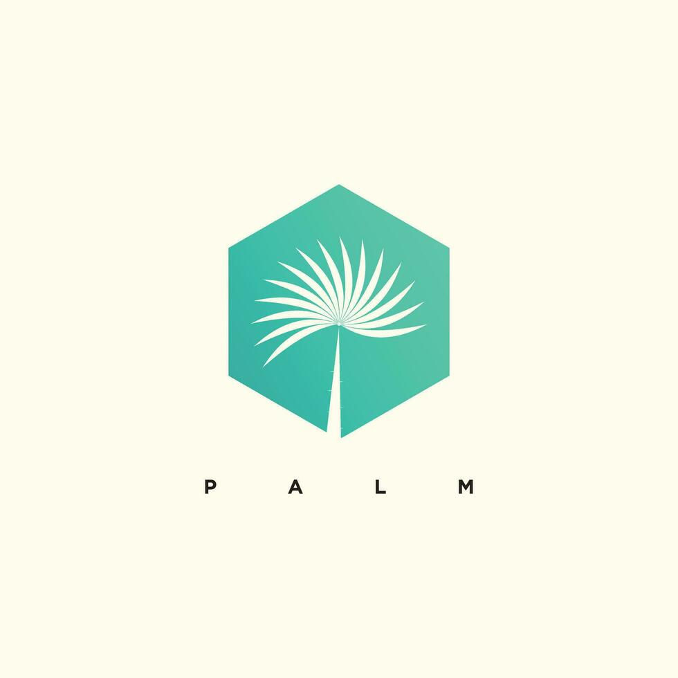 Palm logo design with simple concept vector