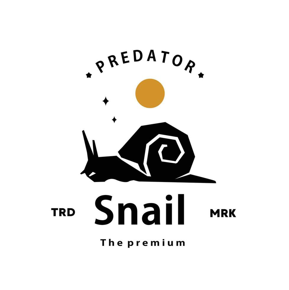 vintage retro hipster snail logo vector outline silhouette art icon