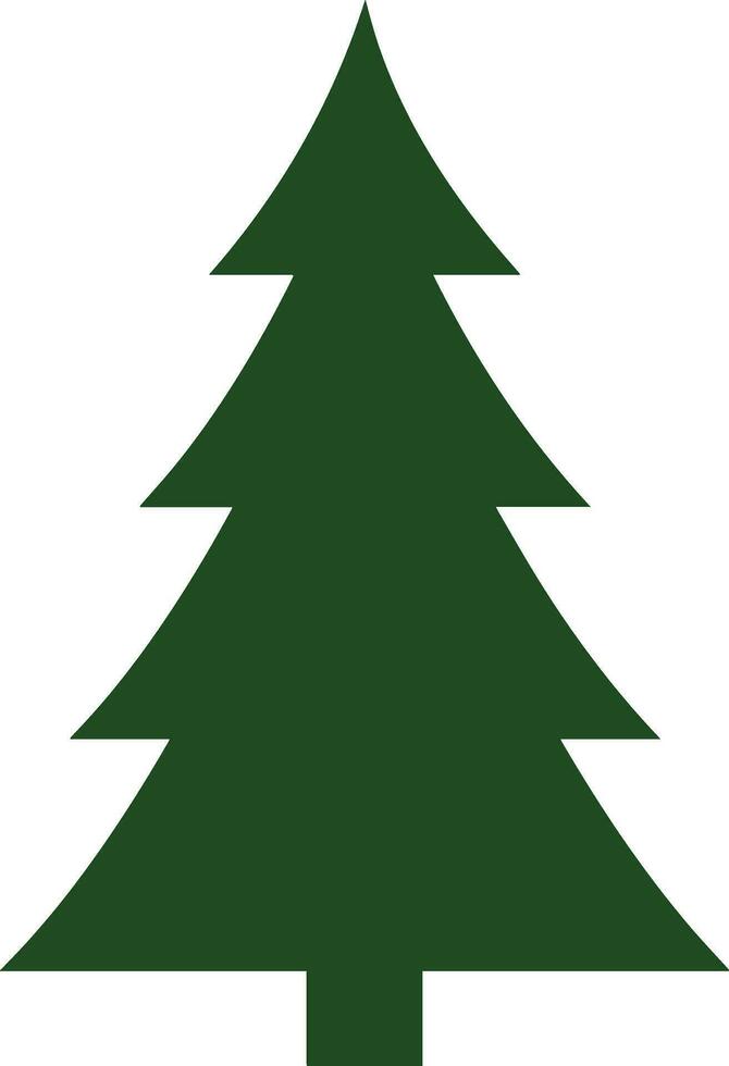 Christmas tree green icon in trendy farmhouse style. Happy New Year Watercolor. Vector illustration of pine silhouette design decor, beautiful, plant, modern line art style holiday cover greeting pine