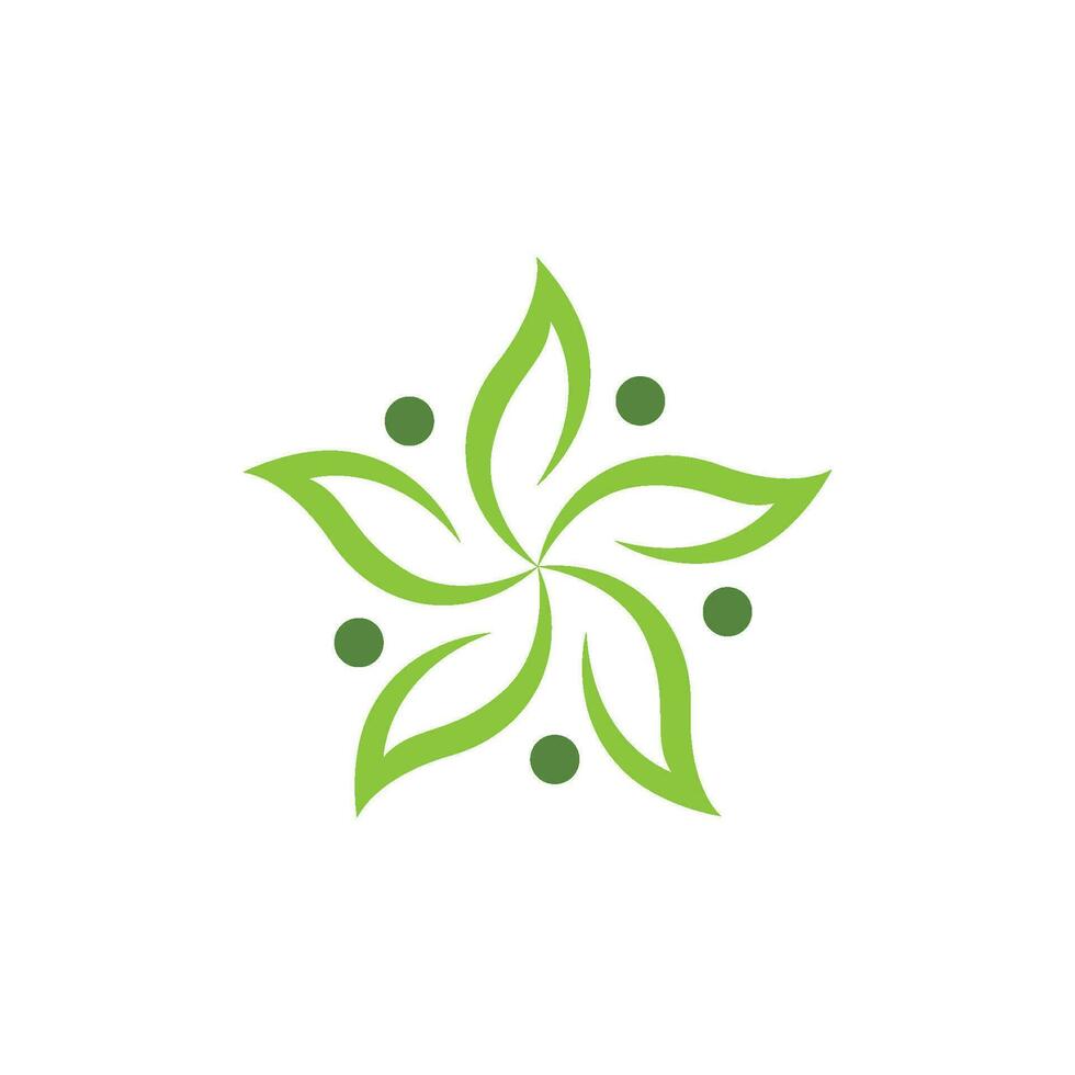 Logos of green Tree leaf ecology vector