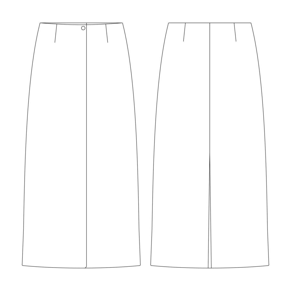 template skirt in double face vector illustration flat design outline clothing collection