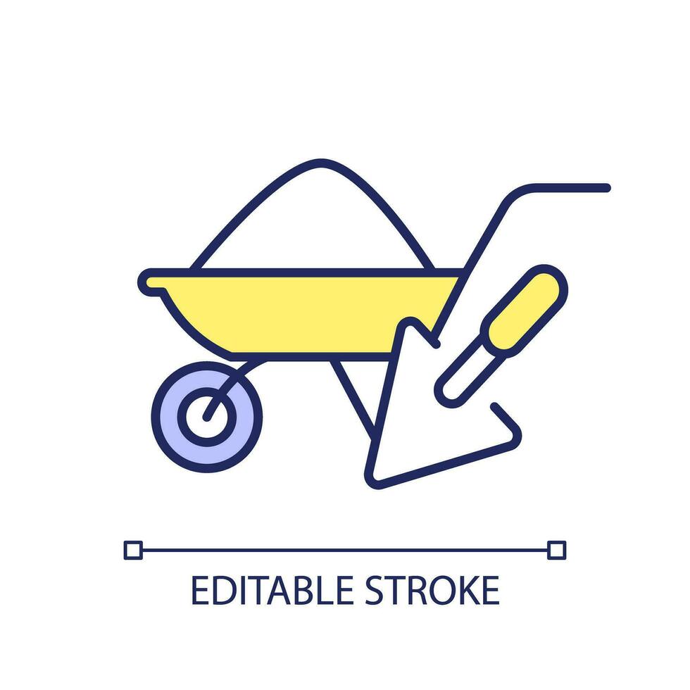 2D editable private financing icon representing construction cost, isolated vector, multicolor thin line illustration. vector