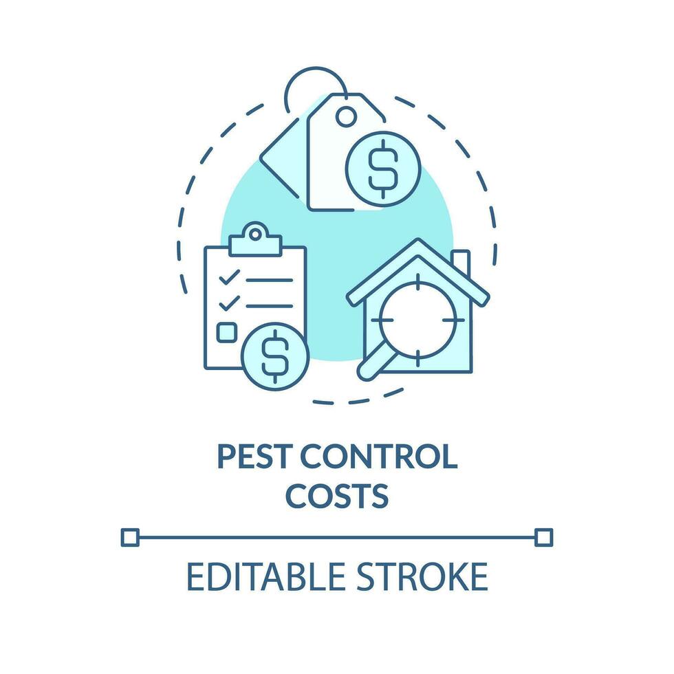 2D editable blue pest control costs icon, monochromatic isolated vector, integrated pest