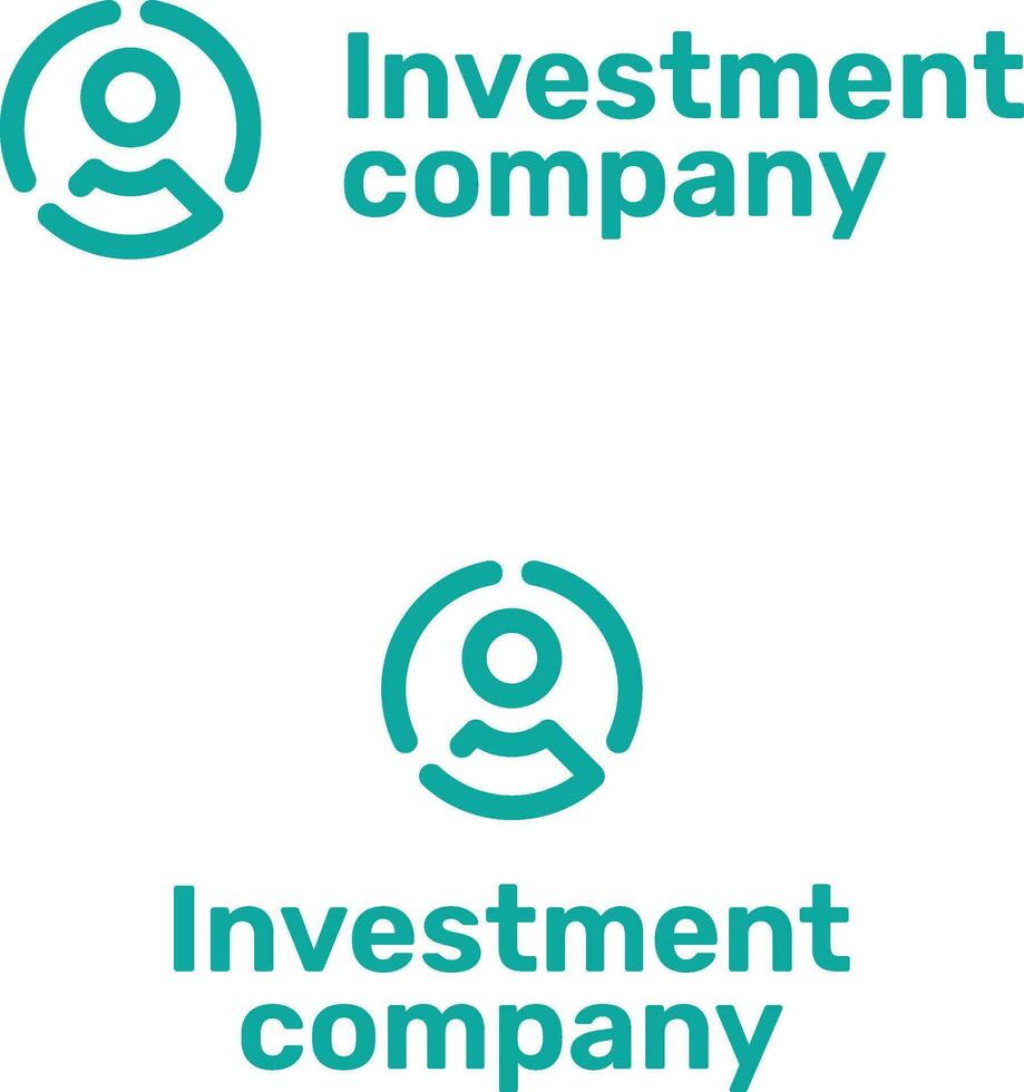 Investment firm green line business logo. User simple icon. Brand name. Client centricity business value. Design element. Visual identity. Suitable for investment company website vector