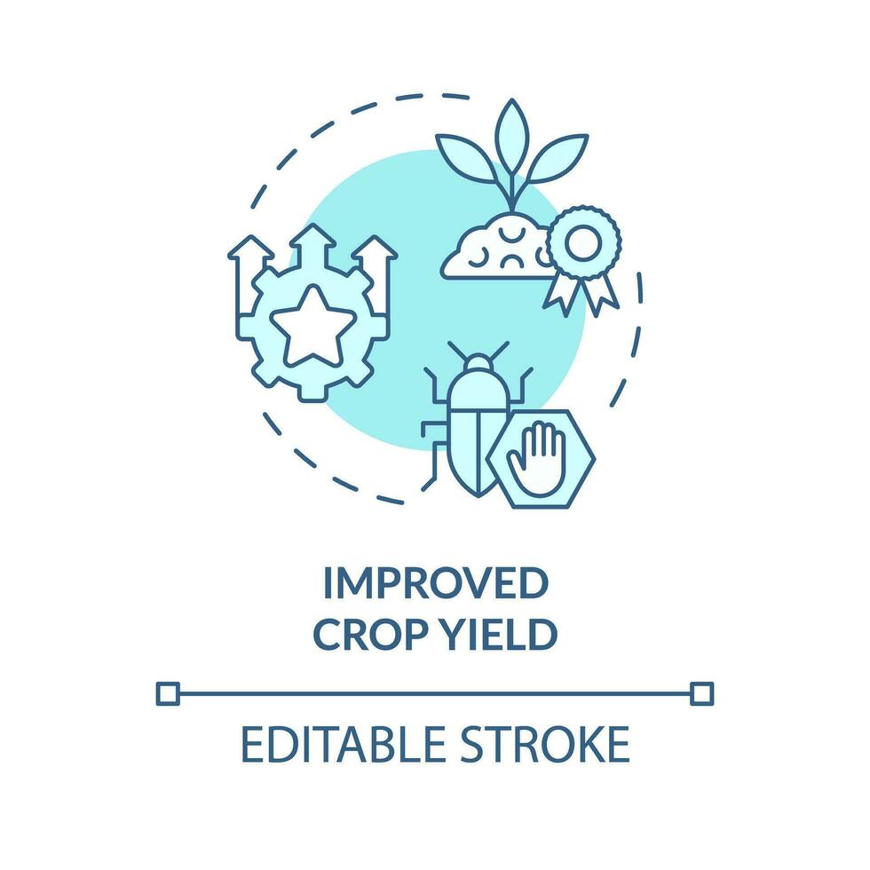 2D editable blue improved crop yield icon, monochromatic isolated vector, integrated pest management thin line illustration. vector