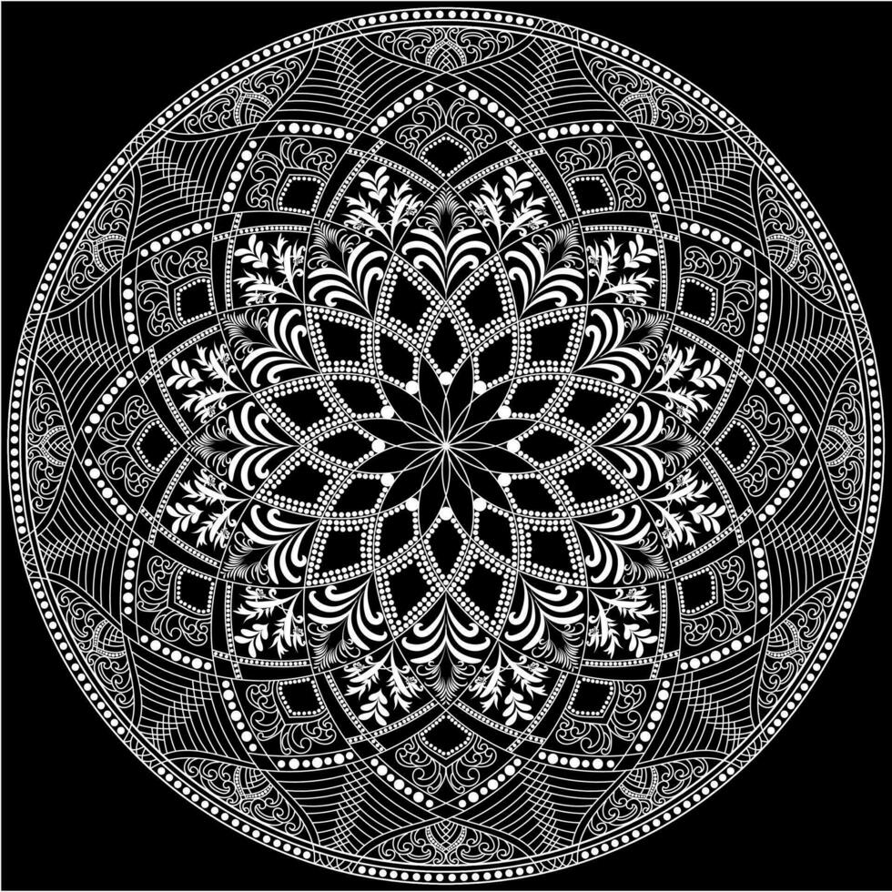 Mehndi Henna Drawing Circular Mandala pattern for tattoo, decoration premium product poster or painting. Decorative ornament in ethnic oriental style. Outline doodle hand draw illustration. vector