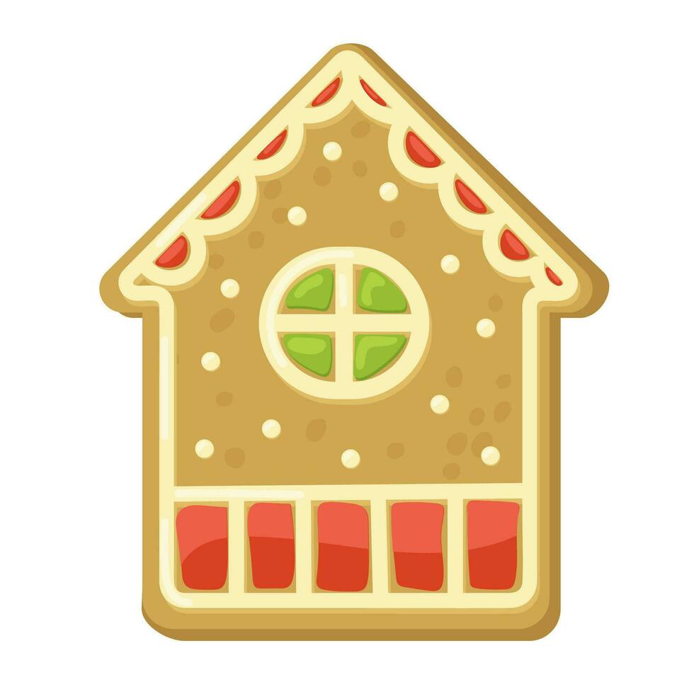 Navidad Galleta. pan de jengibre casa. linda dibujos animados estilo. vector