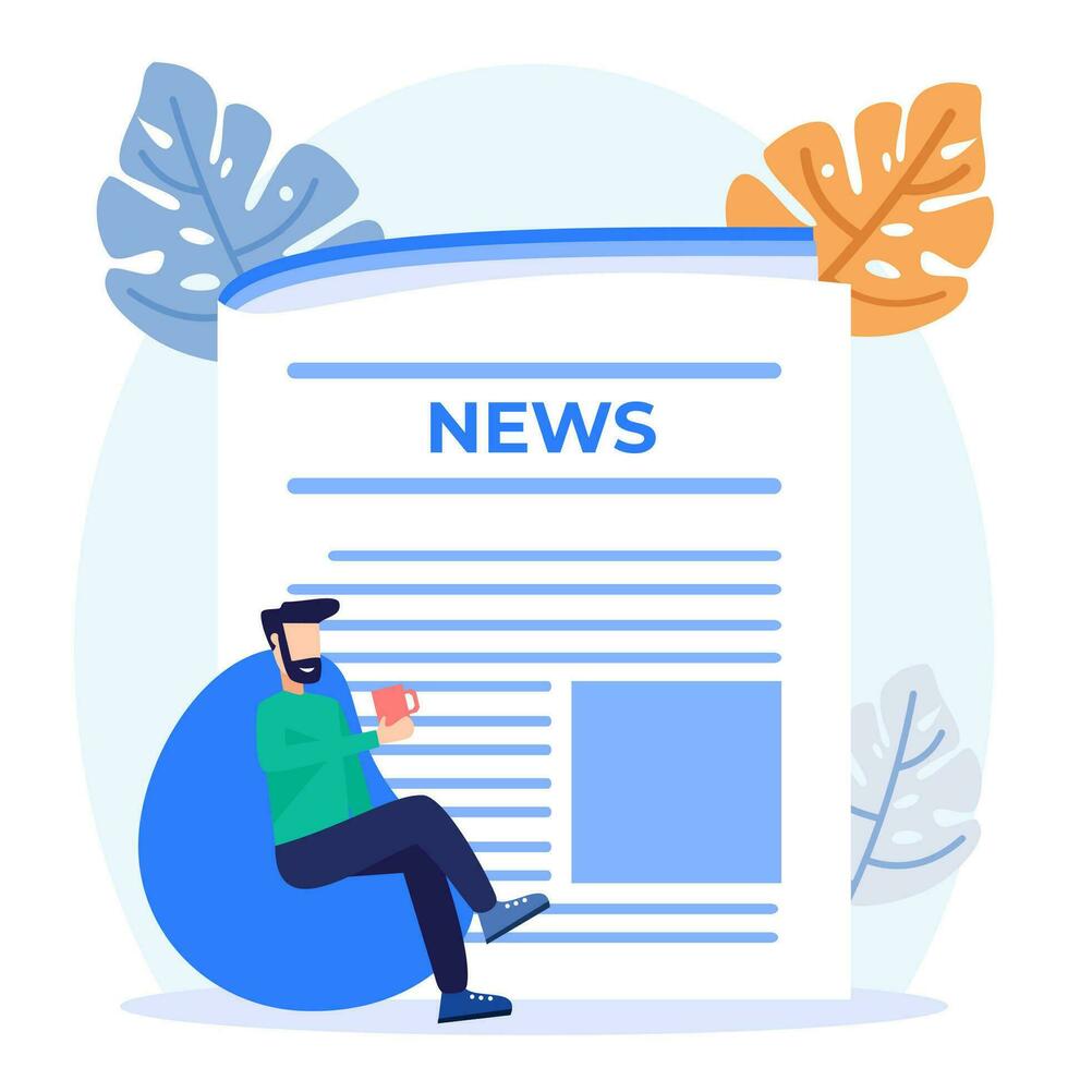Illustration vector graphic cartoon character of news