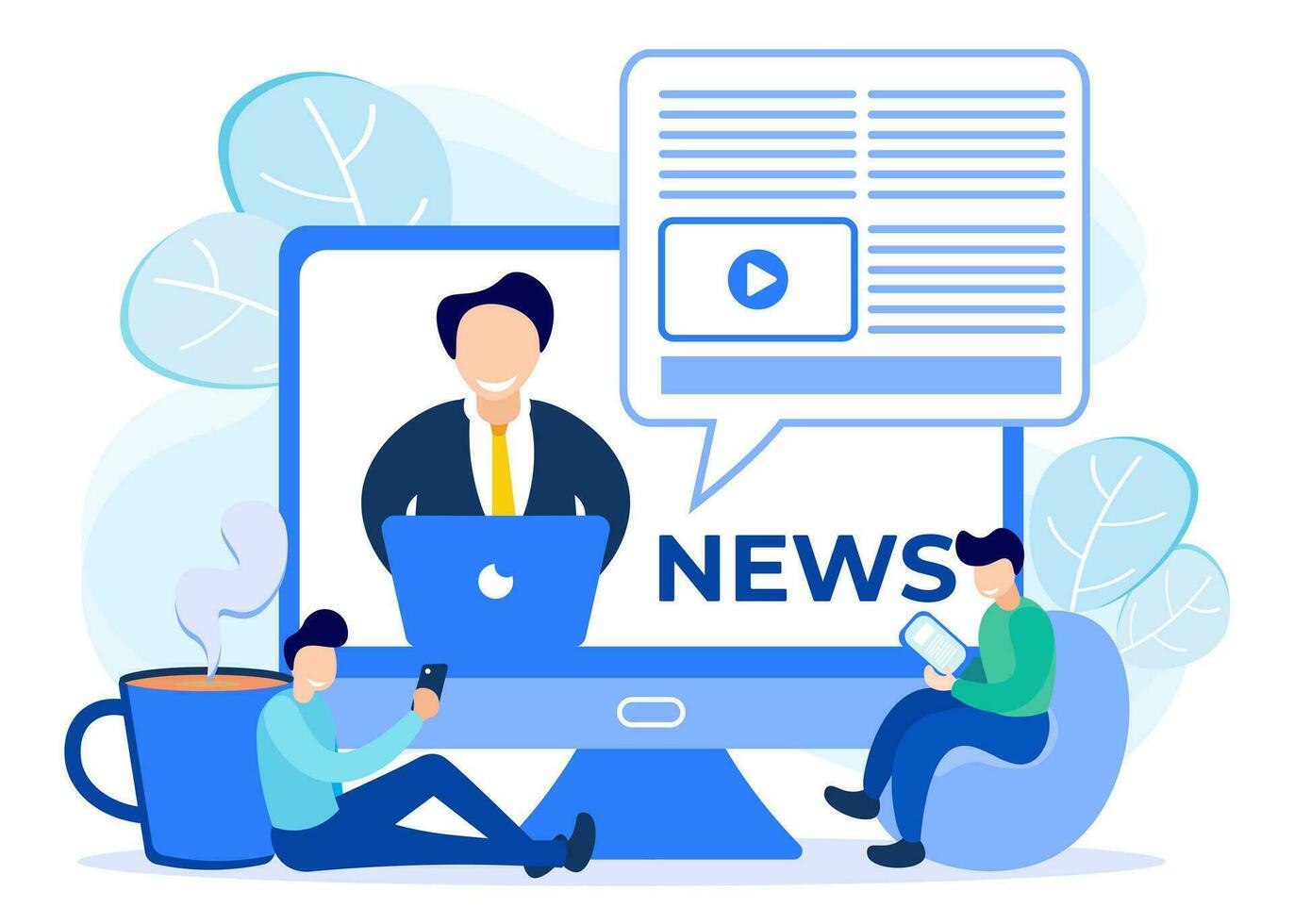 Illustration vector graphic cartoon character of news