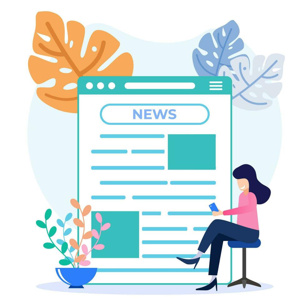 Illustration vector graphic cartoon character of news