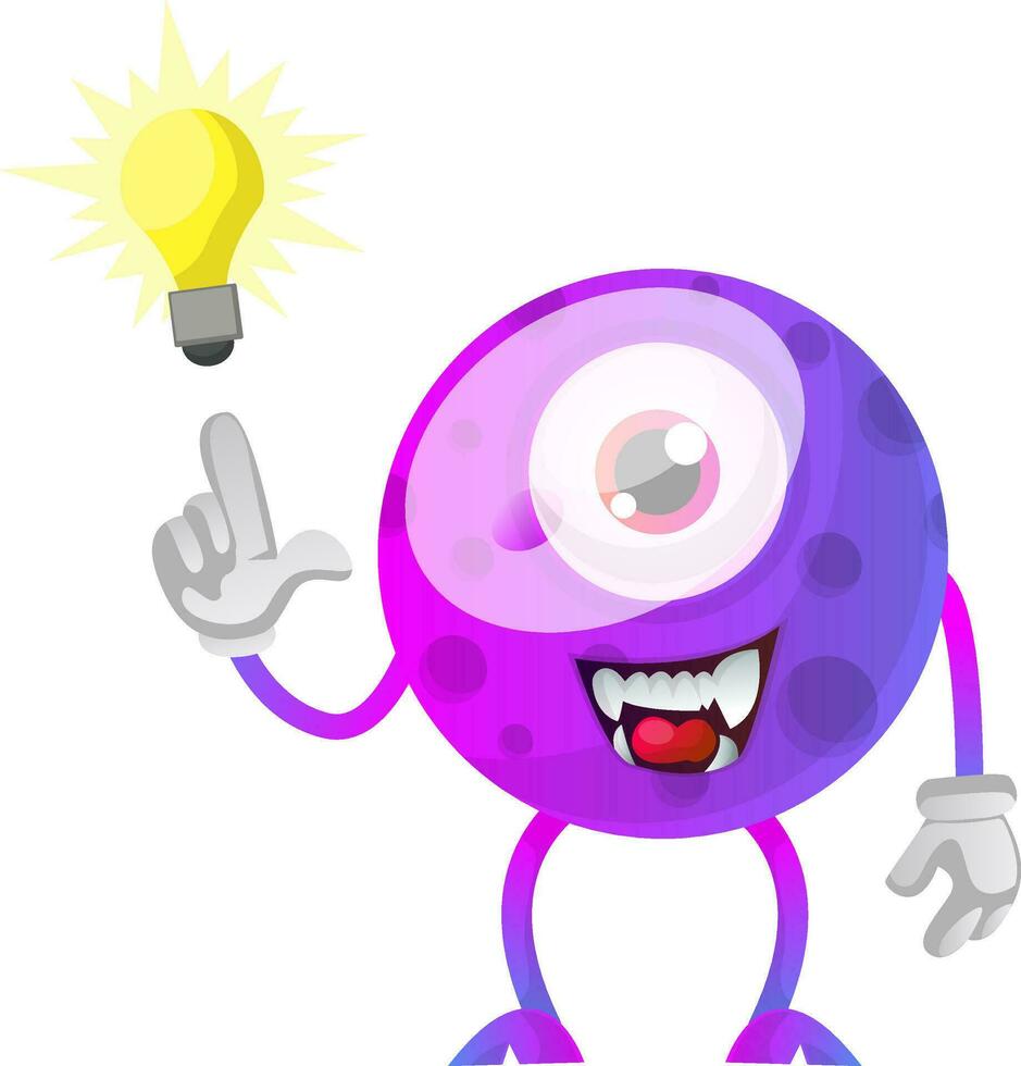 Purple monster have a solution illustration vector on white background
