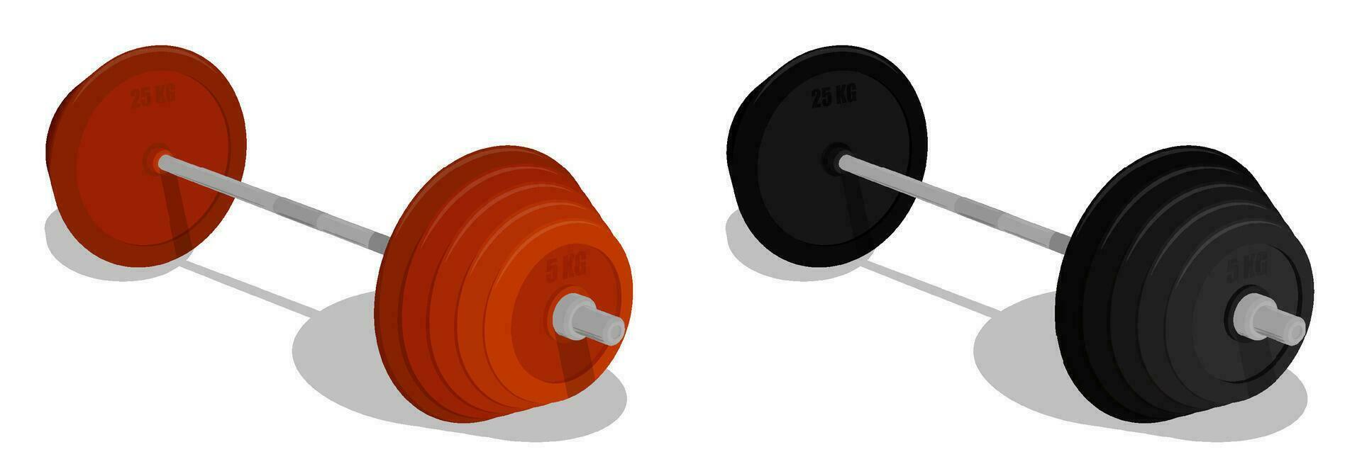 Deportes barra con pesas. sano estilo de vida, aptitud y cuerpo edificio en gimnasia. dibujos animados vector