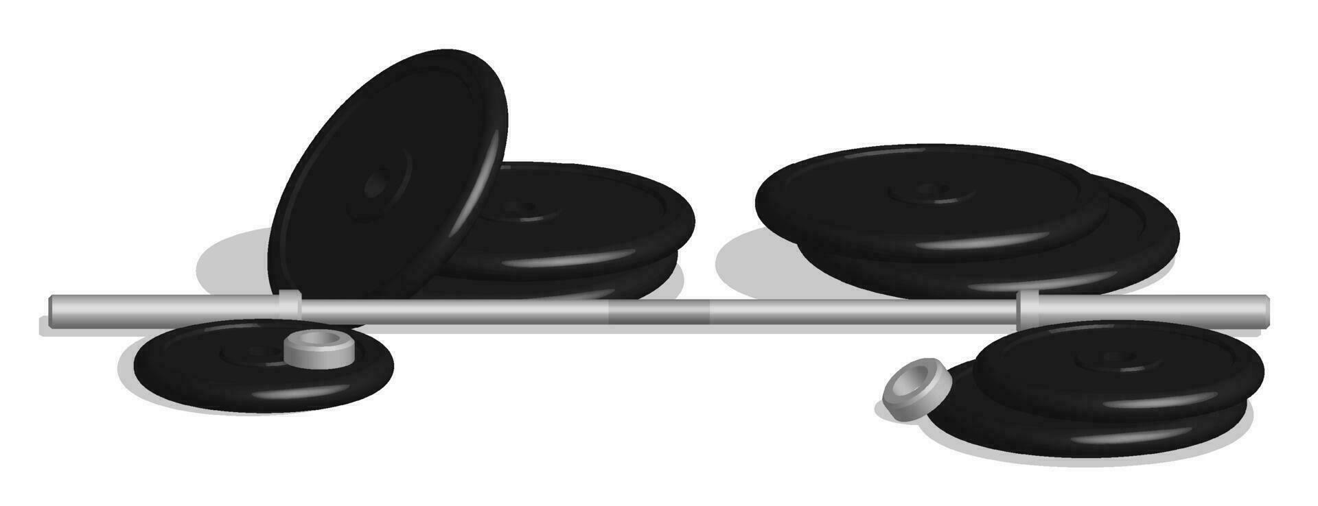 realista detallado 3d modelo de desmontado Deportes barra con pesas. sano estilo de vida, aptitud física. realista vector