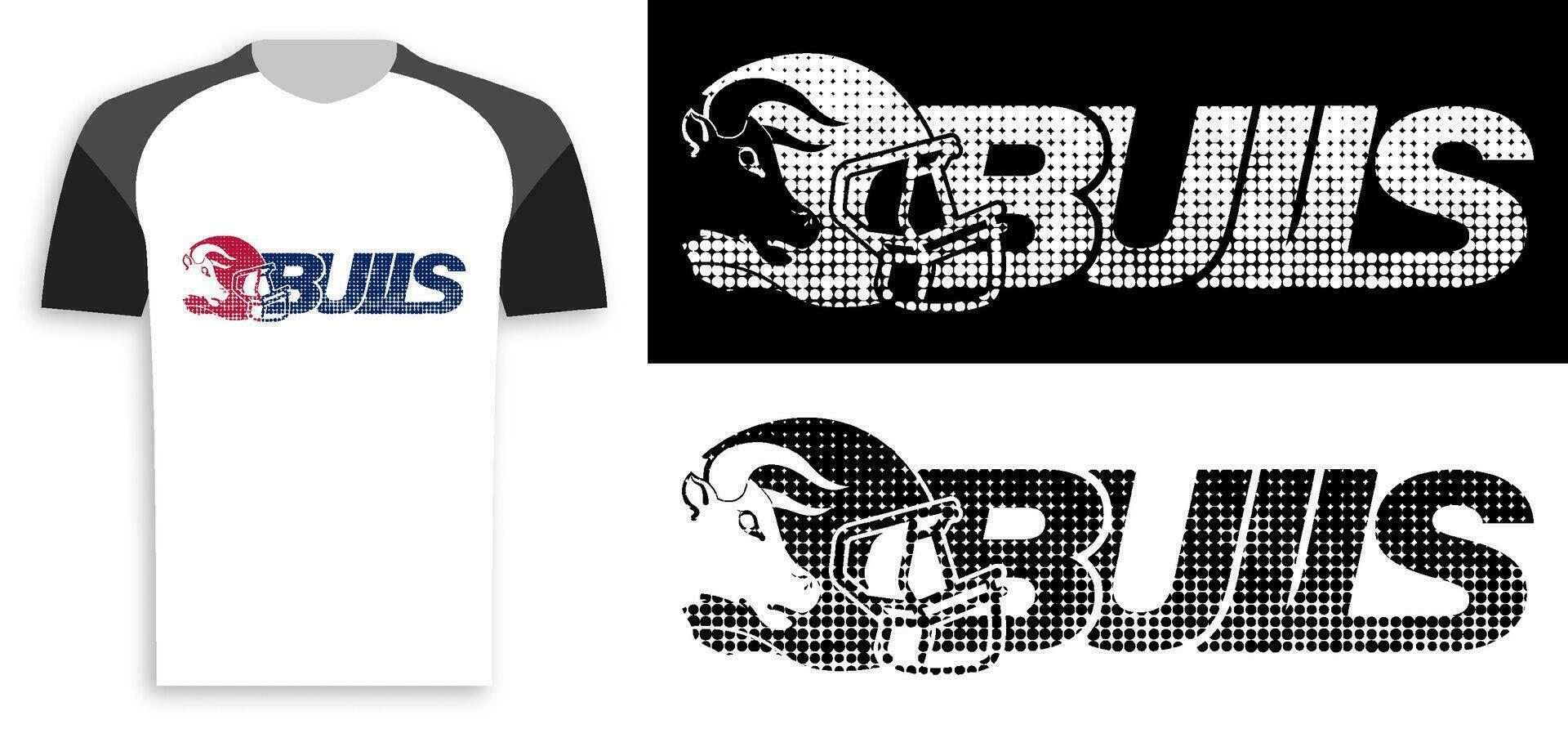 símbolo, emblema de Deportes americano fútbol americano con toro cabeza y Deportes casco. animal mascota de Deportes equipo. diseño elemento, impresión para ropa. vector