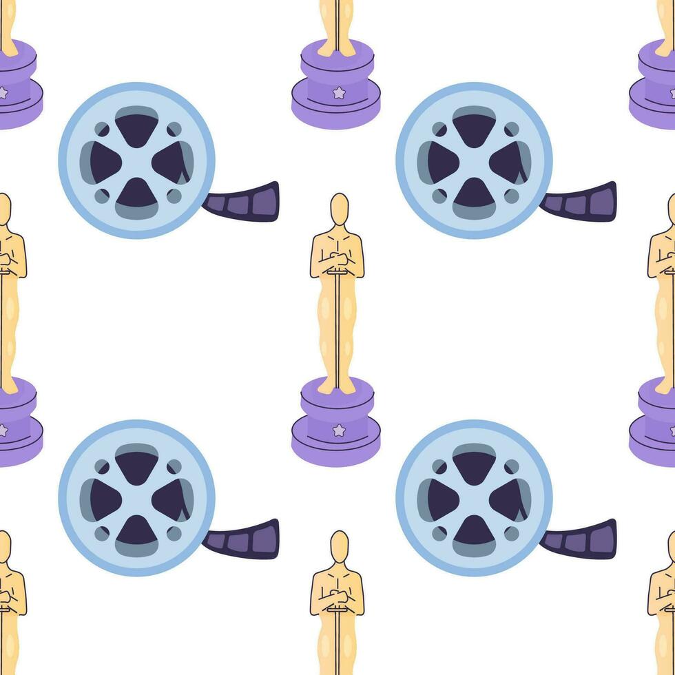 Tagged seamless movie clap pattern, oscars, movie ribbon, movie vector