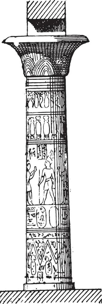 Tent flared column, vintage engraving. vector
