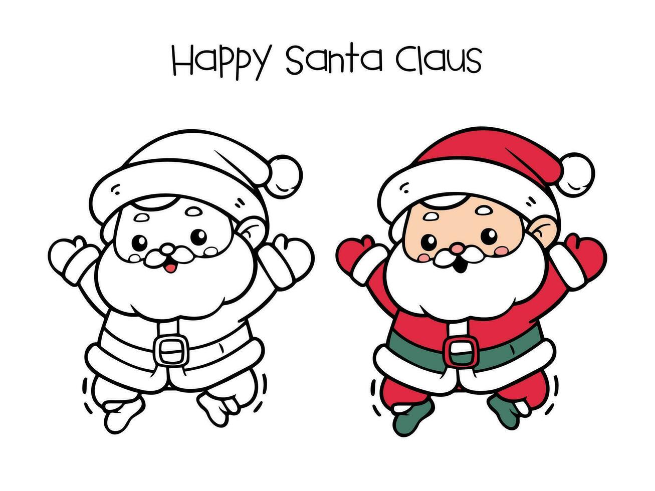Happy jumping Santa Claus. vector