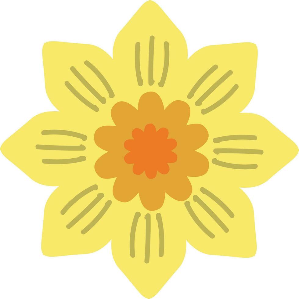 Yellow flower  vector illustration on white background