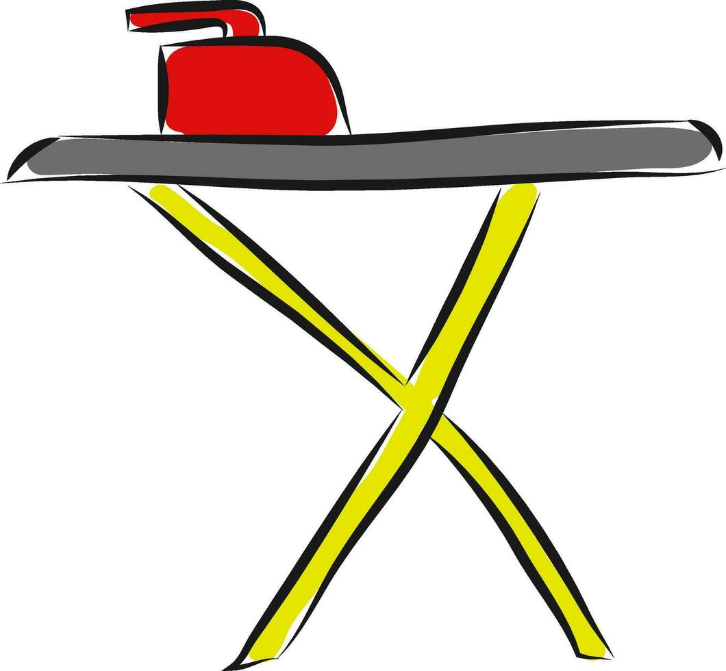 Iron on a tableillustration vector on white background