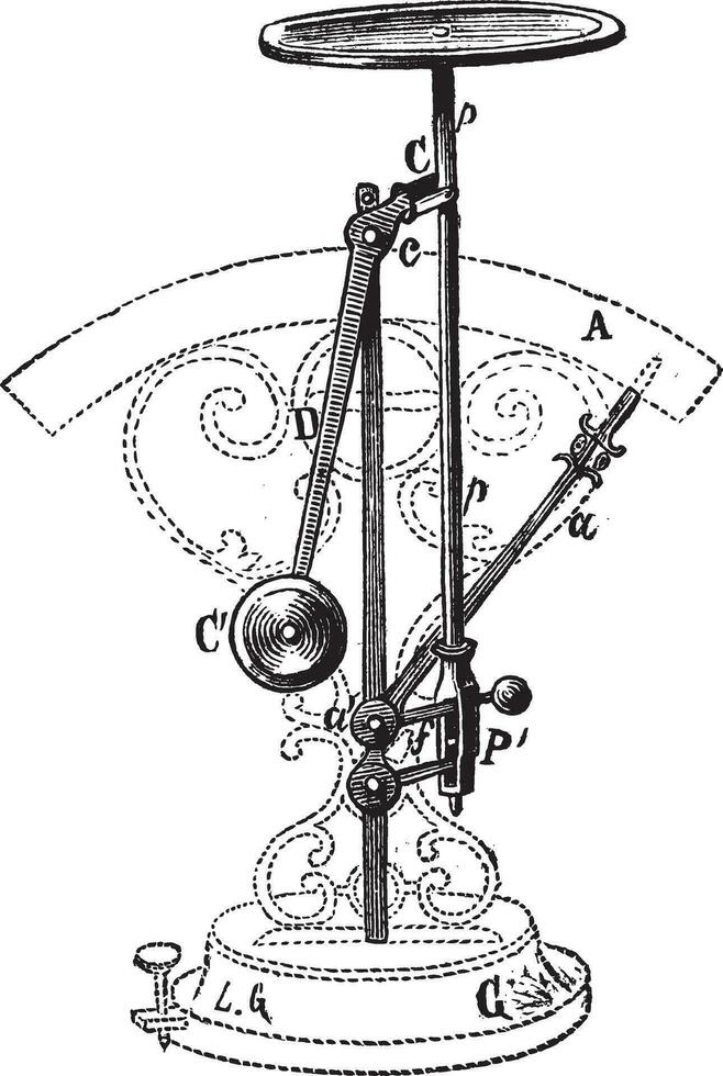 Letter scale vintage engraving vector