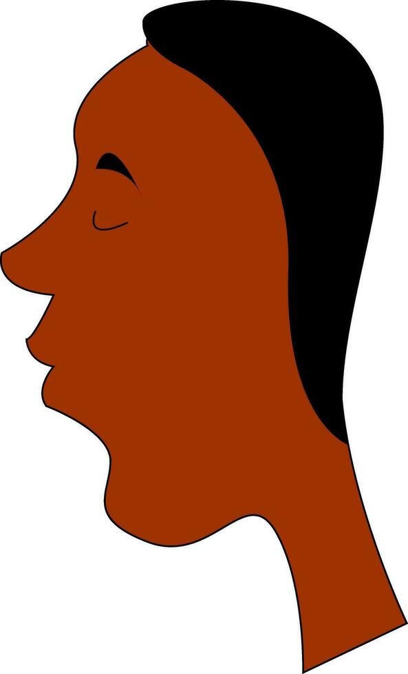 Black man portrait with closed eyes illustration vector on white background