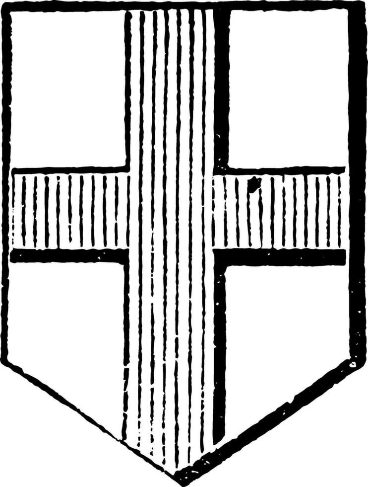 Cross is an honorable ordinary, vintage engraving. vector