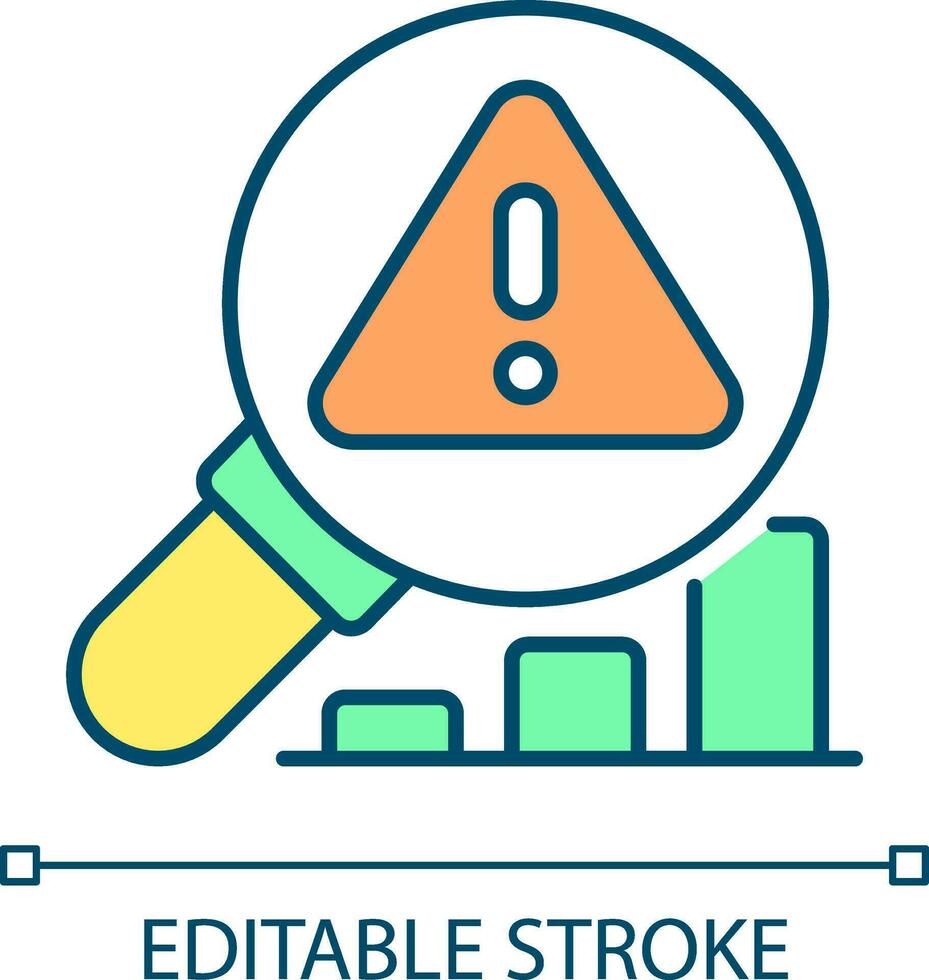 2D editable ultrasonic analysis icon representing predictive maintenance, isolated vector, multicolor thin line illustration. vector