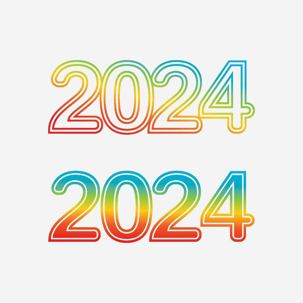 2024 New Year and Christmas logo  2024 number design and illustration vector