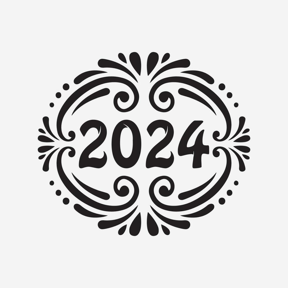 2024 New Year and Christmas logo  2024 number design and illustration vector