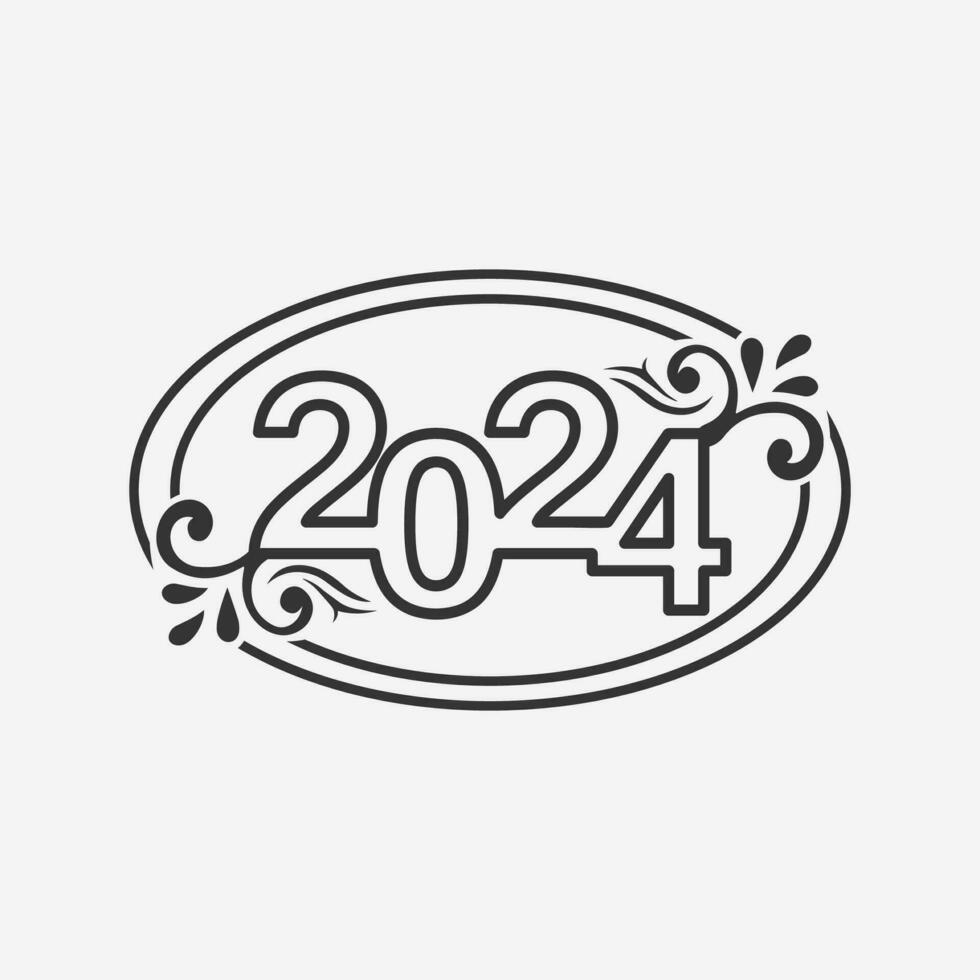 2024 New Year and Christmas logo 2024 number design and illustration