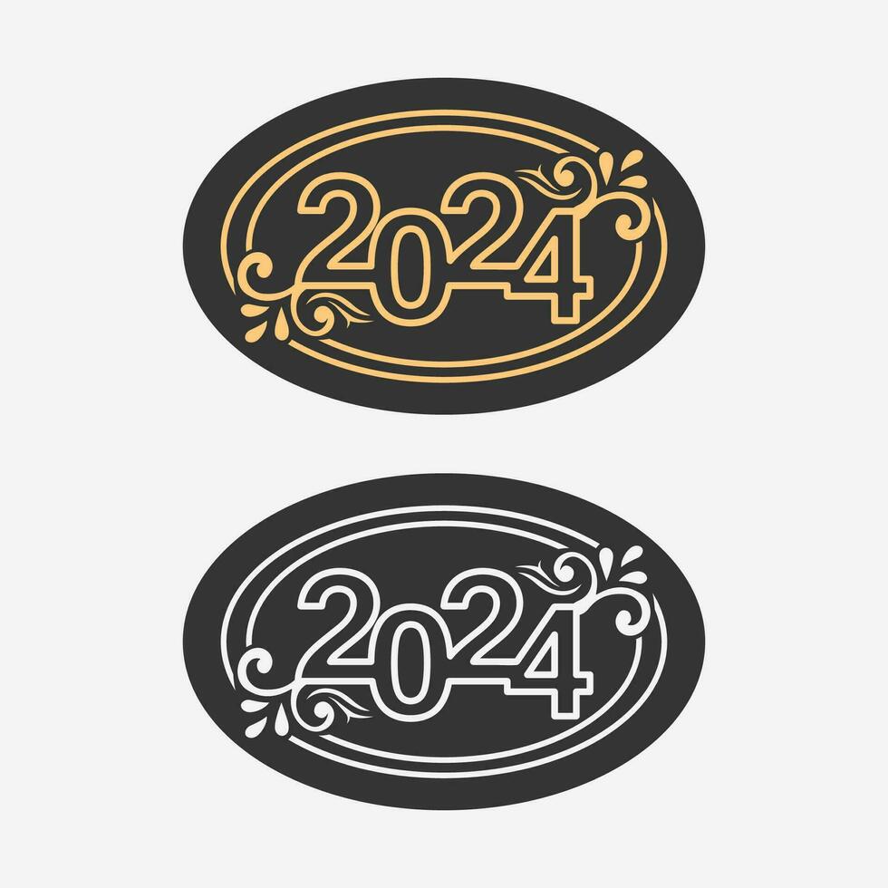 2024 New Year and Christmas logo  2024 number design and illustration vector